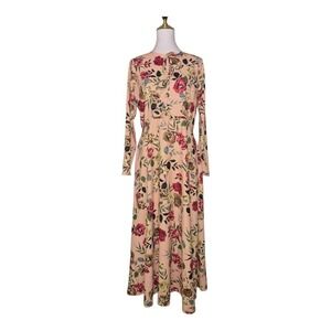 Alexia Admor Ophelia Floral Maxi Dress Women's Size 8 NWT Long Sleeve Tie Neck L